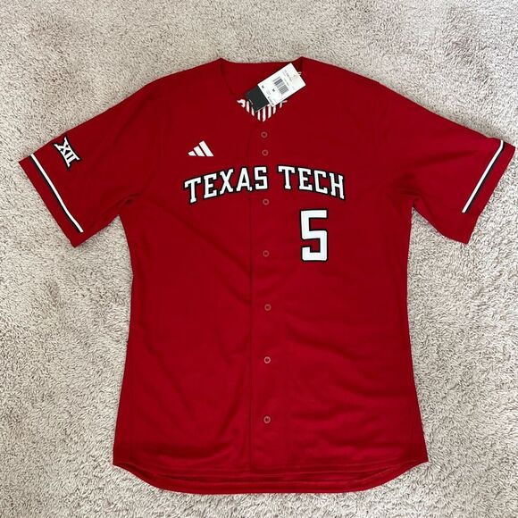 adidas Other - Adidas Texas Tech Patrick Mahomes Red Baseball Jersey Red Raiders
